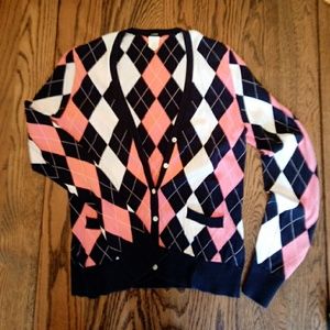 J.Crew Argyle Cardigan Sweater